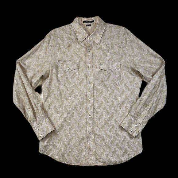 Theory Brown Dress Shirt Paisley Print | Size M - Picture 1 of 4